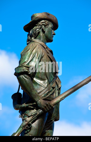Minuteman statua presso Old North Bridge, Concord Massachusetts USA Foto Stock