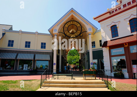 I magazzini e i negozi in incroci di Mackinaw Shopping Center Mackinaw City Michigan Foto Stock