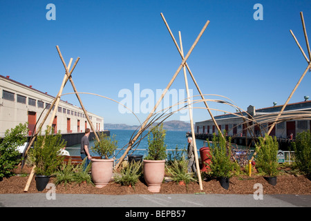 Paesaggio temporaneo di passerella a West Coast Green 2009 Conferenza. Fort Mason, San Francisco, California, Stati Uniti d'America Foto Stock