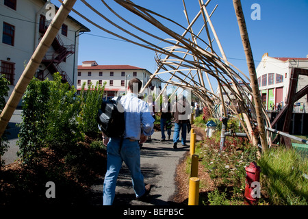 Paesaggio temporaneo di passerella a West Coast Green 2009 Conferenza. Fort Mason, San Francisco, California, Stati Uniti d'America Foto Stock