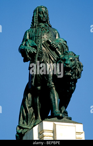 Il portogallo Lisbona: statua di Marques de Pombal Foto Stock