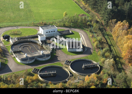 Veduta aerea impianto di trattamento delle acque, Belgio Foto Stock