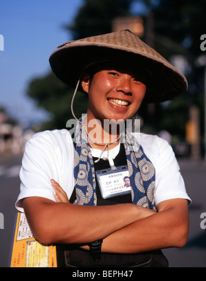 Giapponese estrattore rickshaw Arashiyama, Kyoto, Giappone Foto Stock