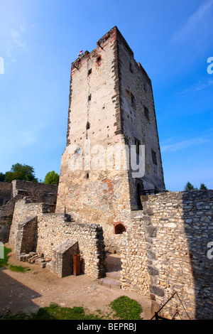 Kinizsi castello, Nagyvdzsony Var, Balaton Ungheria Foto Stock