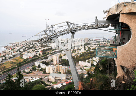 Israele Haifa, la Stella Maris stazione della funivia Foto Stock