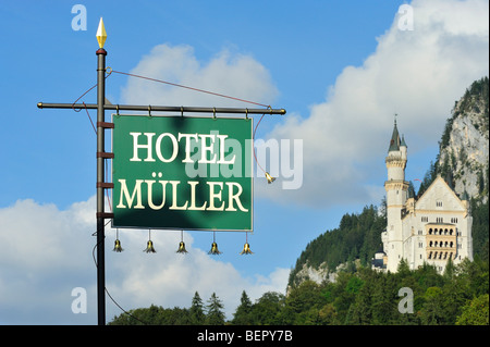 Il Castello di Neuschwanstein, Distretto di Ostallgäu, Baviera, Germania Foto Stock