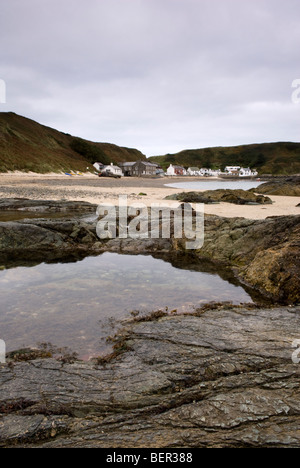 Il villaggio di Porth Dinllaen, Gwynedd, Galles. Foto Stock