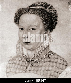 Marguerite de Valois, alias la Reine Margot e la Regina Margot, 1553 -1615. Principessa francese della dinastia Valois e regina consorte di Navarra e Francia. Foto Stock