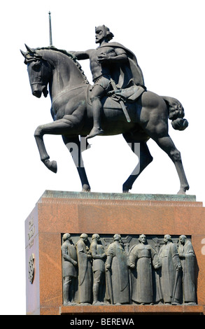 Zagabria, Croazia. Statua di re Tomislav in Tomislavov trg (Tomislav Square) Foto Stock