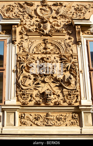 Zsolnay caratteristiche architettoniche su Pecs - Unione Culturale Città dell'anno 2010 , Ungheria Foto Stock