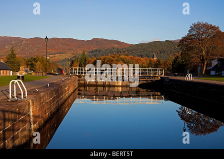 Fort Augustus, Caledonian Canal cancelli di blocco Scozia UK Europa Foto Stock