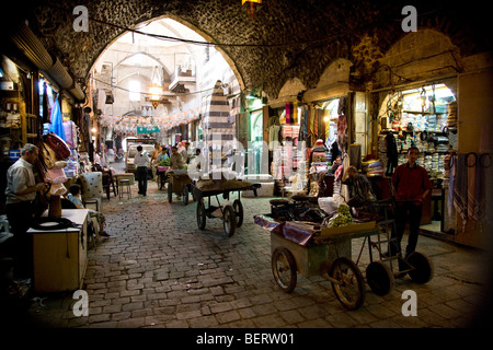 Bazaar, market e negozi di Aleppo, Siria, Medio Oriente Foto Stock