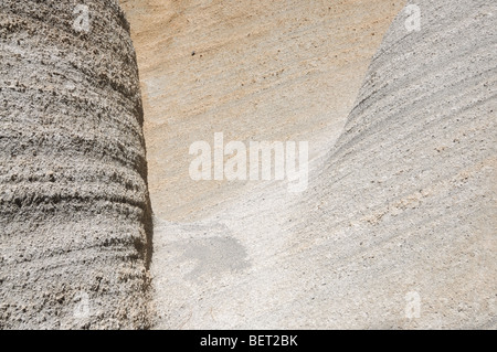 Primo piano delle formazioni rocciose Paisaje Lunar sull isola Canarie Tenerife, Spagna Foto Stock