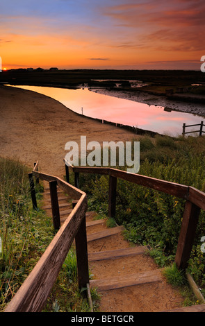 Alba sul Walberswick, Suffolk - Inghilterra Foto Stock