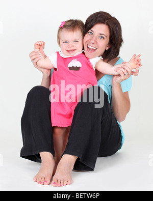 Attraente madre e figlia ritratto Foto Stock