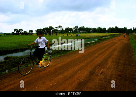 La vita rurale in Cambogia. Foto Stock