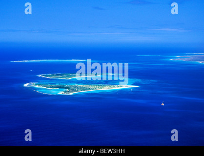 Vista aerea di Tortuga isole nell'oceano dei Caraibi off costa Venezuela Foto Stock