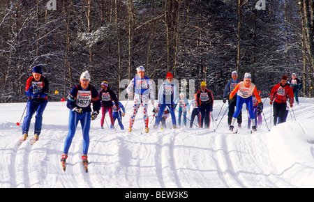 Vasaloppet è un 90-km classica cross-country corso di sci con circa 16.500 partecipanti che sciare da Sälen a Mora in Svezia Foto Stock