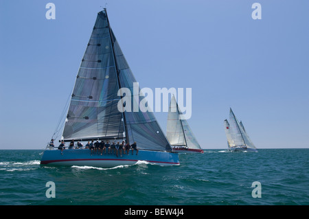 Yachts competere nel team evento vela, California Foto Stock