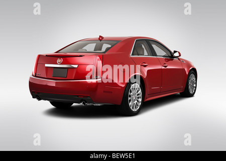 2010 Cadillac CTS collezione Premium in rosso - angolo posteriore vista Foto Stock