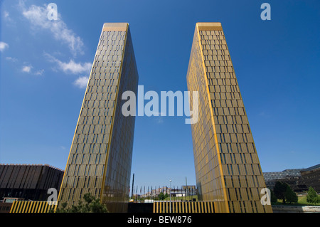 Twin Towers, la Corte di giustizia europea, Kirchberg, Lussemburgo, ampio angolo di visualizzazione Foto Stock
