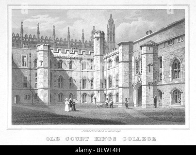 King's College di Cambridge - Antica Corte Foto Stock