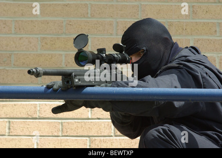 Polizia sniper Foto Stock