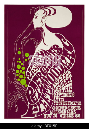 Poster per Peter Green Fleetwood Mac presso il Politecnico di Londra nel 1967 Foto Stock