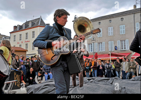 Le fanfare Jazz a Parthenay Deux-Sevres, Francia Foto Stock