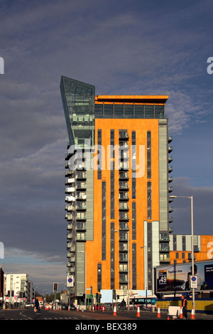 Appartamenti di lusso, Skyline Central, Rochdale Road, Northern Quarter, Ancoats, Manchester, Regno Unito Foto Stock