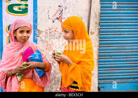 La vita di strada intorno a mandawa, Rajasthan, India. Foto Stock