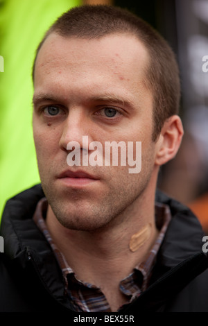 Caporale Joe Glenton a anti-guerra di dimostrazione Foto Stock