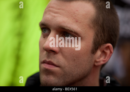 Caporale Joe Glenton a anti-guerra di dimostrazione Foto Stock