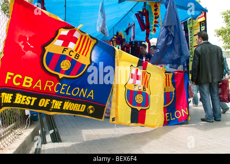 FC Barcelona stare vicino alla stadio principale Foto Stock