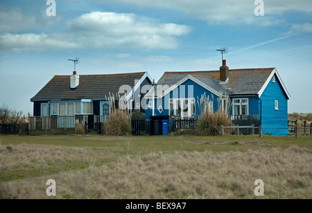 Case sulla spiaggia a Southwold, Suffolk, Inghilterra Foto Stock