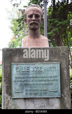 Jose Marti busto in Parque Nacional, San Jose, Costa Rica. Foto Stock