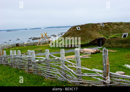 L' Anse aux Meadows Griquet Terranova in Canada insediamento vichingo Foto Stock