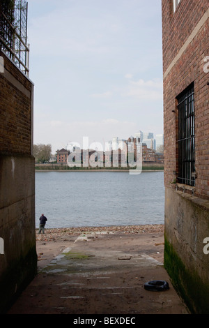 Il fiume Tamigi a Greenwich, Londra UK. Foto Stock