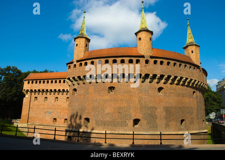 Barbican, nella città vecchia di Cracovia Polonia Europa Foto Stock