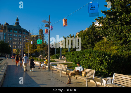 Erzsebet ter piazza nel centro di Budapest Ungheria Europa Foto Stock