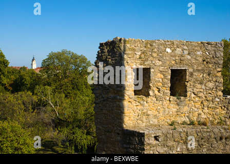 Antiche mura della città di Pecs Ungheria Europa Foto Stock