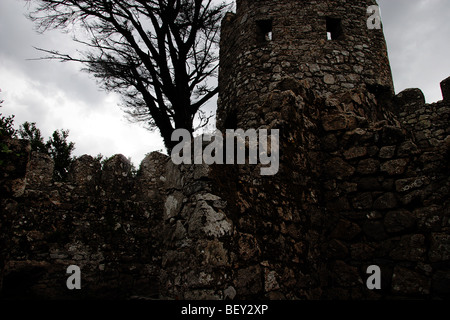 Atmosfera del Castelo dos Mouros, (Castello dei Mori), Sintra, Portogallo Foto Stock