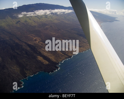 Robusto litorale vulcanico, Maui, Hawaii, Vista Aerea Foto Stock