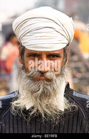 Ritratto di un uomo Sikh di Amritsar, Punjab (India). Foto Stock