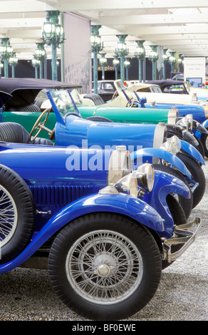 Molti Bugatti, Musee National de l'Automobile, Mulhouse, Alsazia, Francia Foto Stock