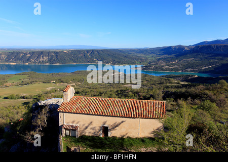 Il piccolo chapell del villaggio di Aiguines nel Verdon parco nazionale Foto Stock