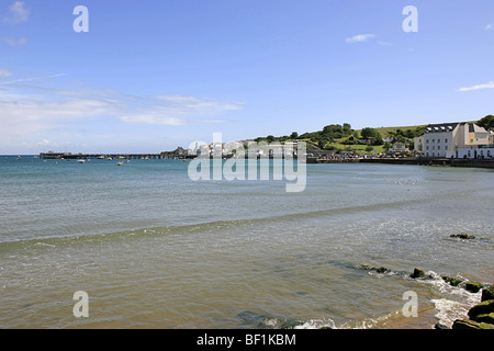 Swanage bay nel Dorset parte della costa sud dell'Inghilterra Foto Stock