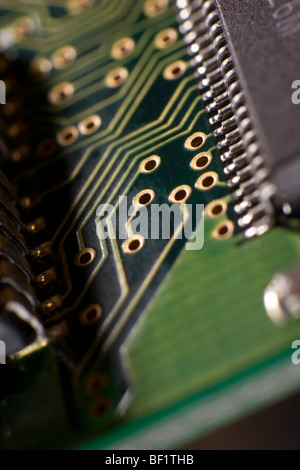 Circuito integrato del computer extreme close up Foto Stock