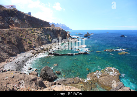 Tenerife, Isole Canarie, Roques de Anaga, montagne di Anaga, paesaggio di montagna Foto Stock