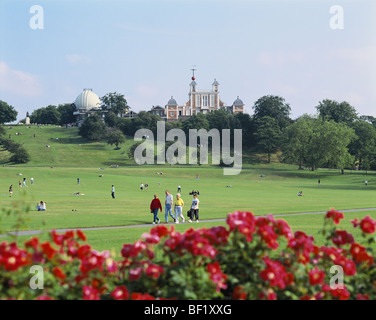 Osservatorio di Greenwich da Greenwich Park Londra Inghilterra REGNO UNITO Foto Stock